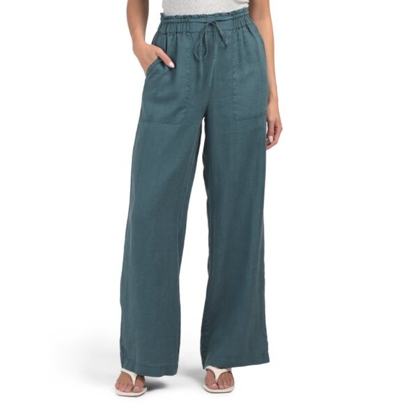 MICHAEL STARS Pebble Linen Jules High Rise Wide Leg Pants